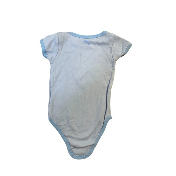 Puma Baby Infant Size 3 months Light Blue Short Sleeve 1 piece bodysuit Logo tsh - Picture 3 of 3